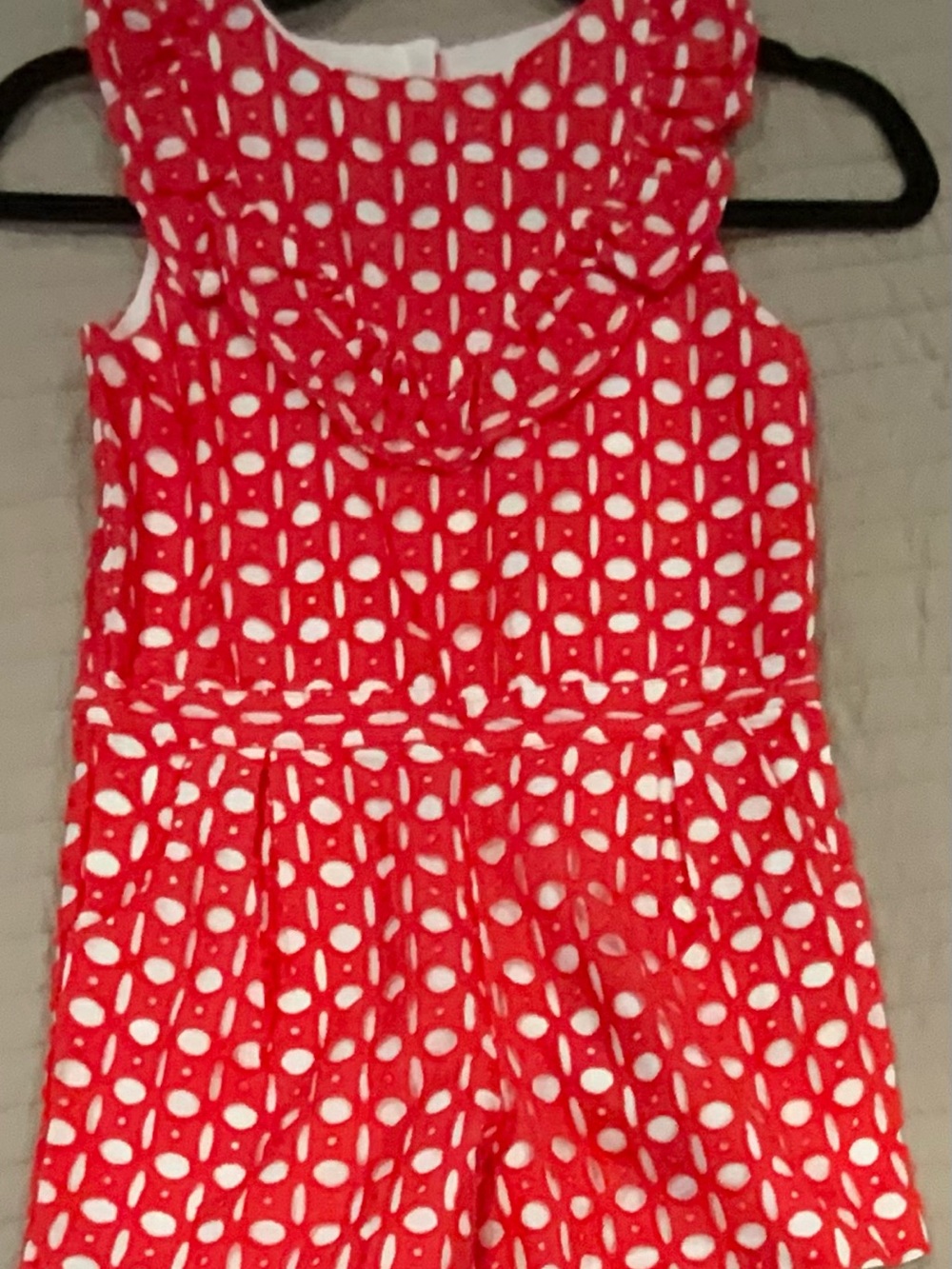 Janie and Jack Red and White Polka Dot Girls Romper